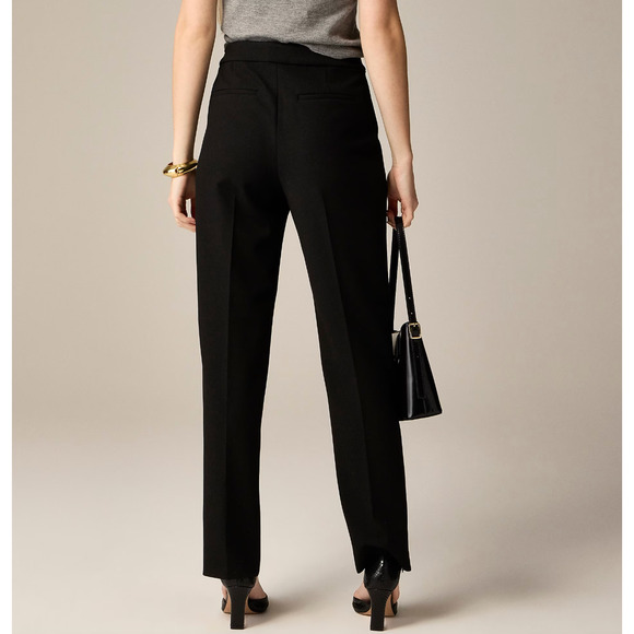 J.Crew Tall Kate Straight Leg Pant Four Season Stretch Black Classic US 0T NWT - Picture 3 of 13